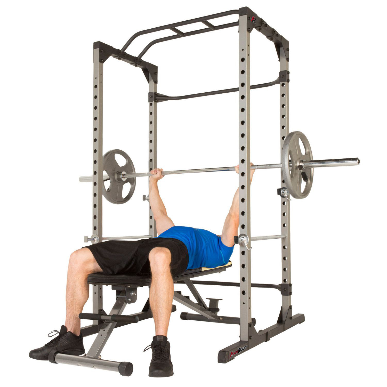 Fitness Reality 810XLT Power Cage and with the Super Max 1000 12 Position  Weight Bench