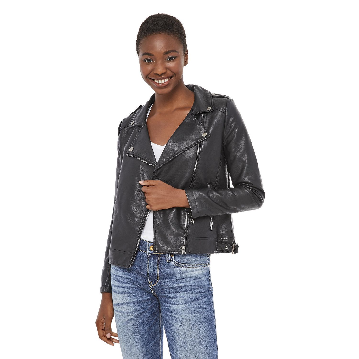 George Women's Faux Leather Moto Jacket | Walmart Canada