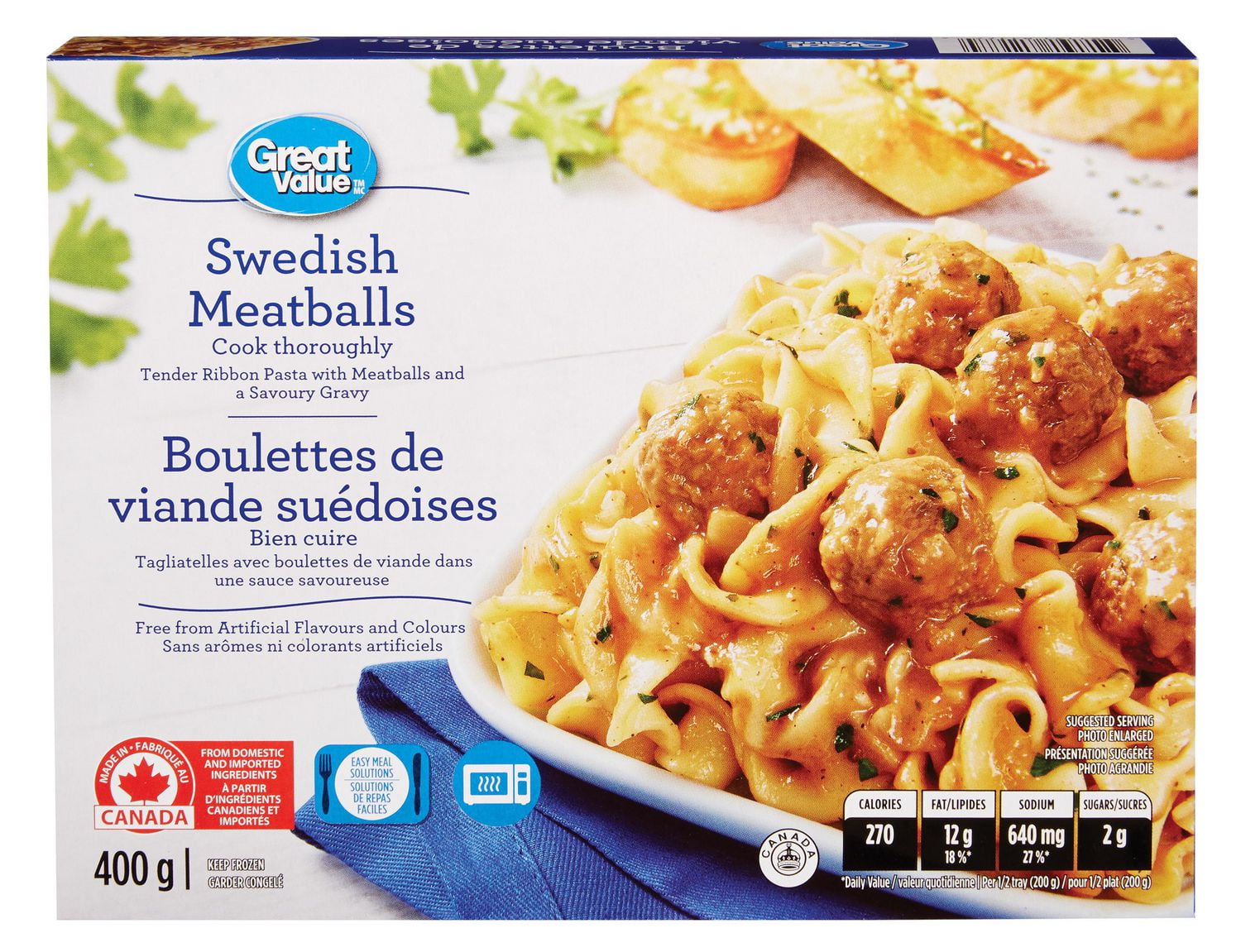 Great Value Swedish Meatballs Pasta Walmart Canada