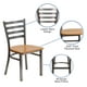 Chaise de restaurant en métal de la série HERCULES avec dossier échelle à enduit lustré - siège bois naturel – image 4 sur 9