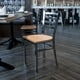 Chaise de restaurant en métal de la série HERCULES avec dossier échelle à enduit lustré - siège bois naturel – image 2 sur 9