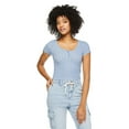 thumbnail image 1 of No Boundaries Women's Henley Tee, 1 of 6