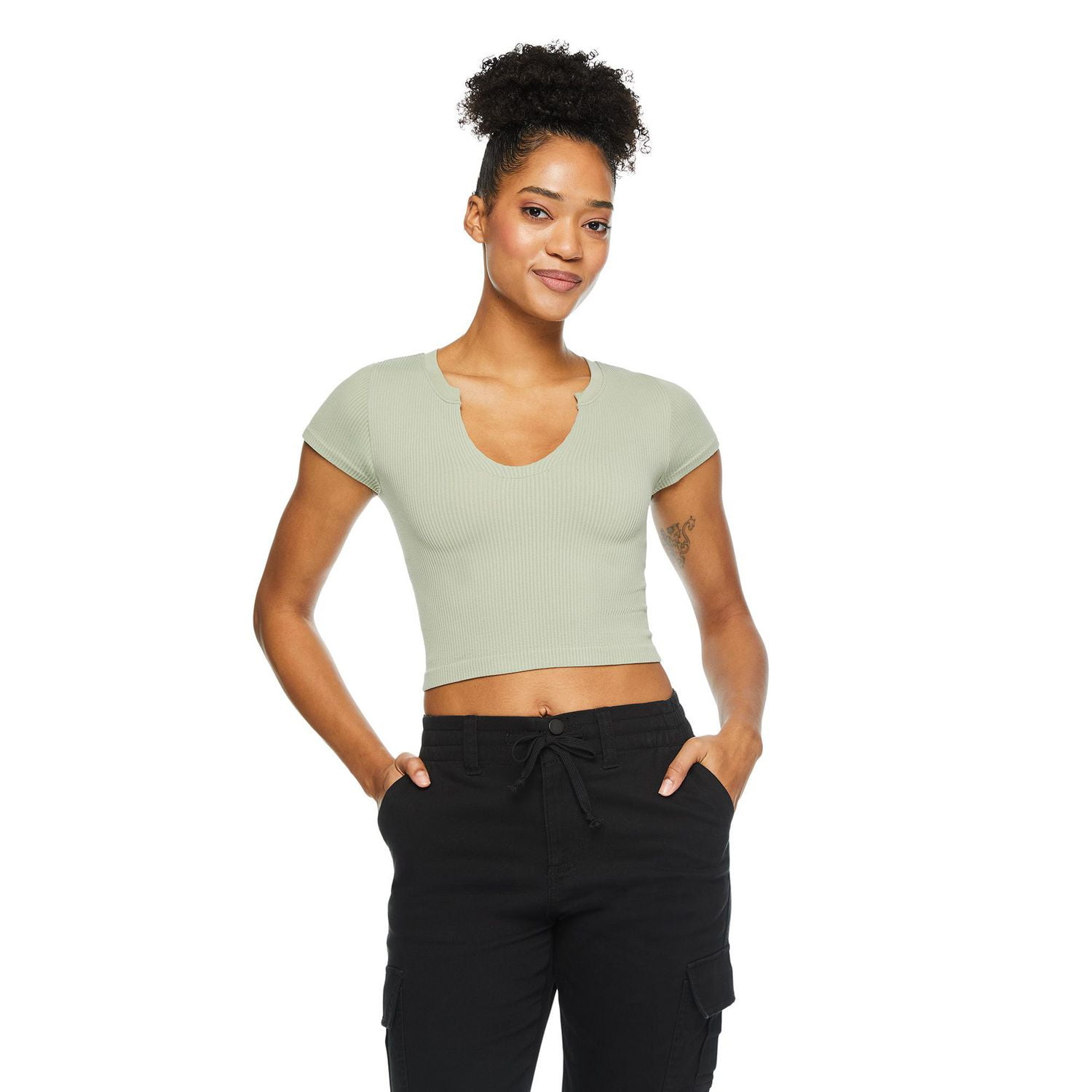 No Boundaries Women's Henley Tee