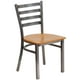 Chaise de restaurant en métal de la série HERCULES avec dossier échelle à enduit lustré - siège bois naturel – image 1 sur 9