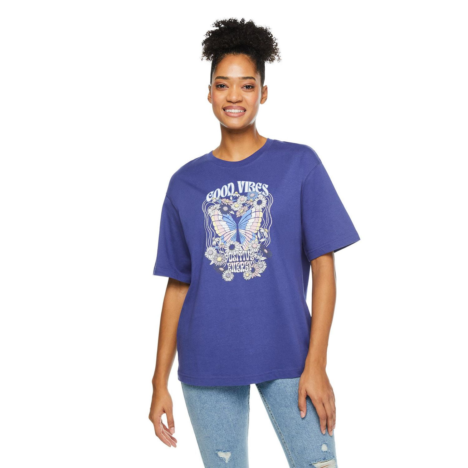 No Boundaries Women's Oversized Tee, Sizes XS-XXL