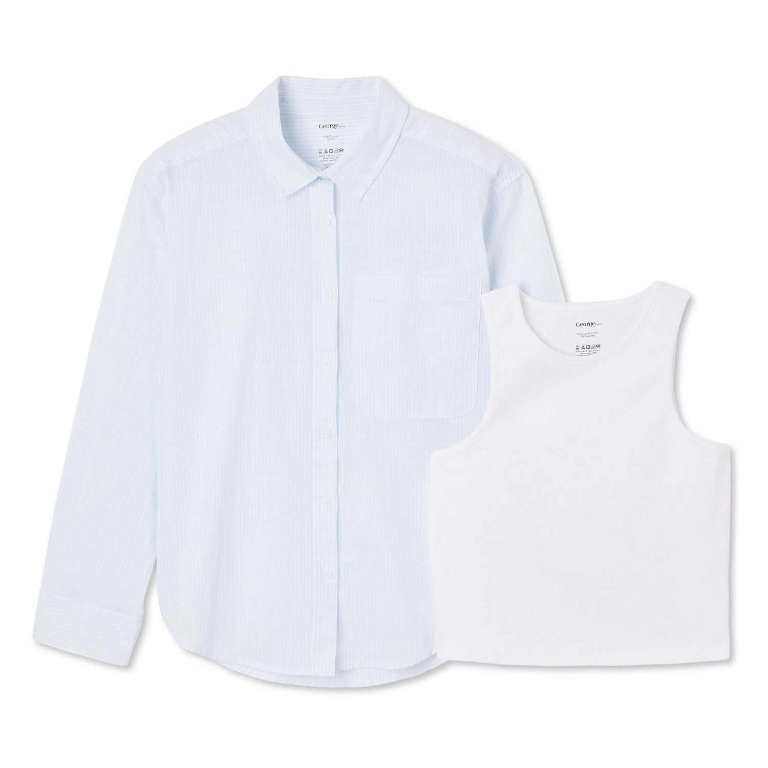 George Girls' Woven Shirt 2-Piece Set