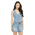 thumbnail image 1 of No Boundaries Women's Denim Vest, 1 of 6
