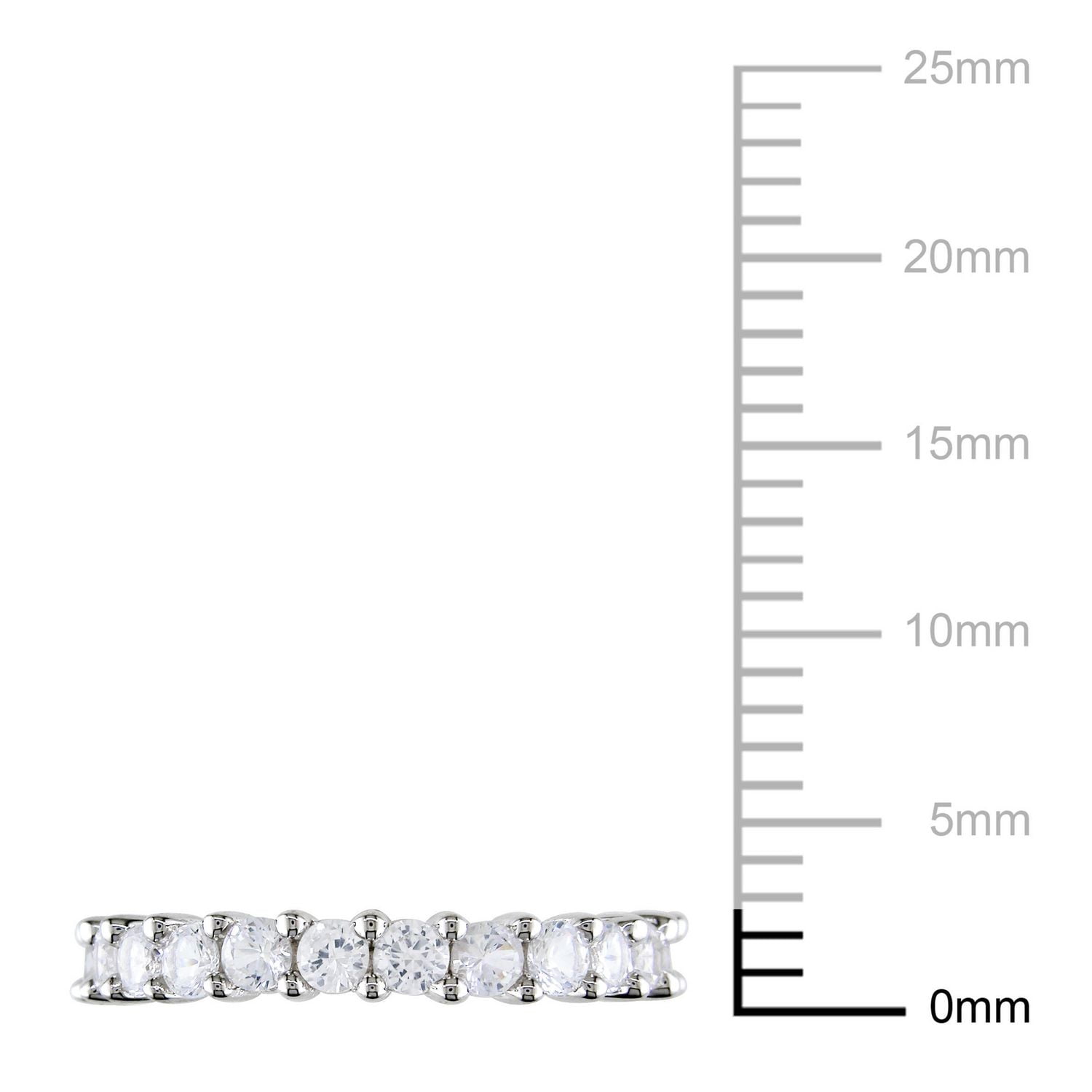 Miabella 1.10 Carat T.G.W. Created White Sapphire Sterling Silver Wedding Band