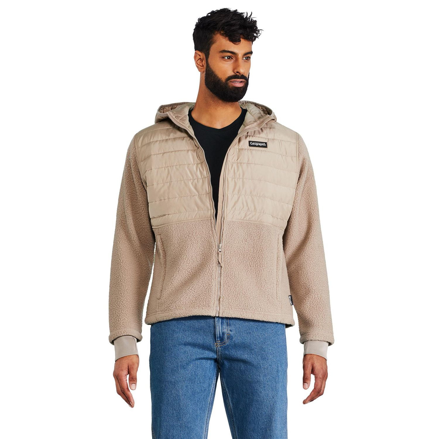 MEN'S NAVY CAMERON MIXED MEDIA FILLED JACKET main image 0
