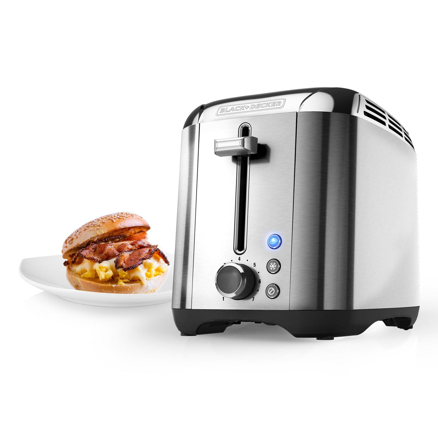 black and decker stainless steel toaster