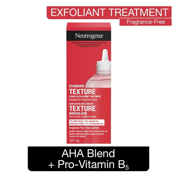 Neutrogena Stubborn Texture Exfoliating Treatment, Face Wash, Citric Acid & Glycolic Acid, Vitamin B5, Fragrance-Free, 127 mL