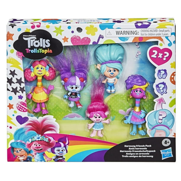 DreamWorks TrollsTopia Harmony Friends Pack, 5 Trolls Toys with Poppy ...