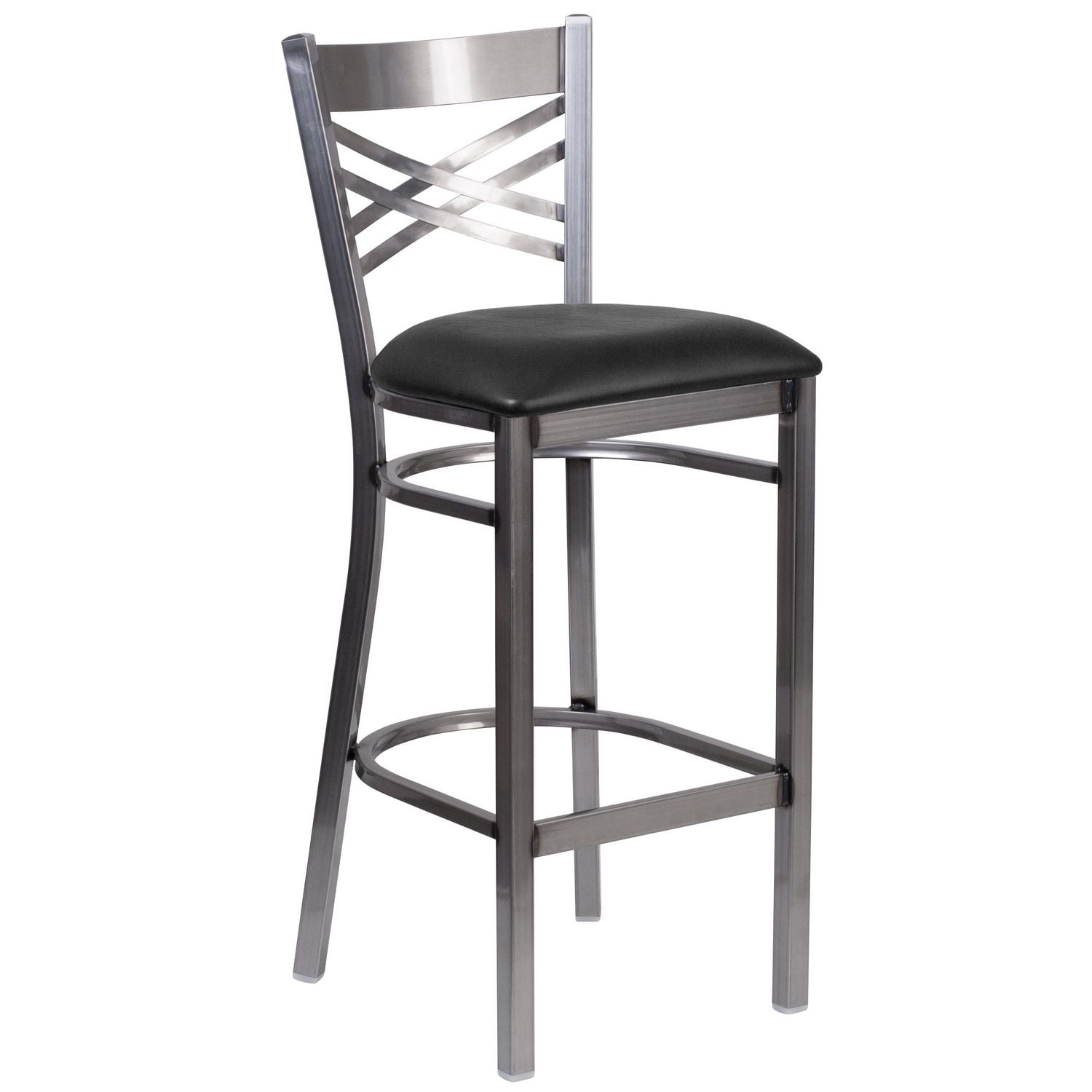 HERCULES Series Clear Coated ''X'' Back Metal Restaurant Barstool