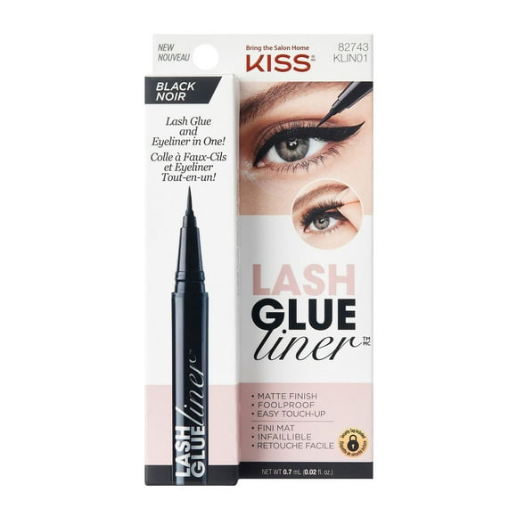 KISS Lash Glue Liner - Black (0.02 Oz), Foolproof lash application.