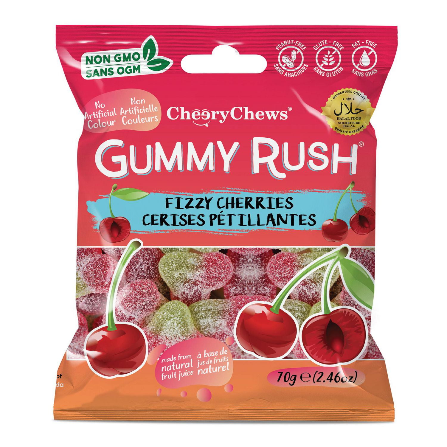 Gummy Rush - Fizzy Cherries 70g/2.46oz, Quantity - 70g/2.46oz