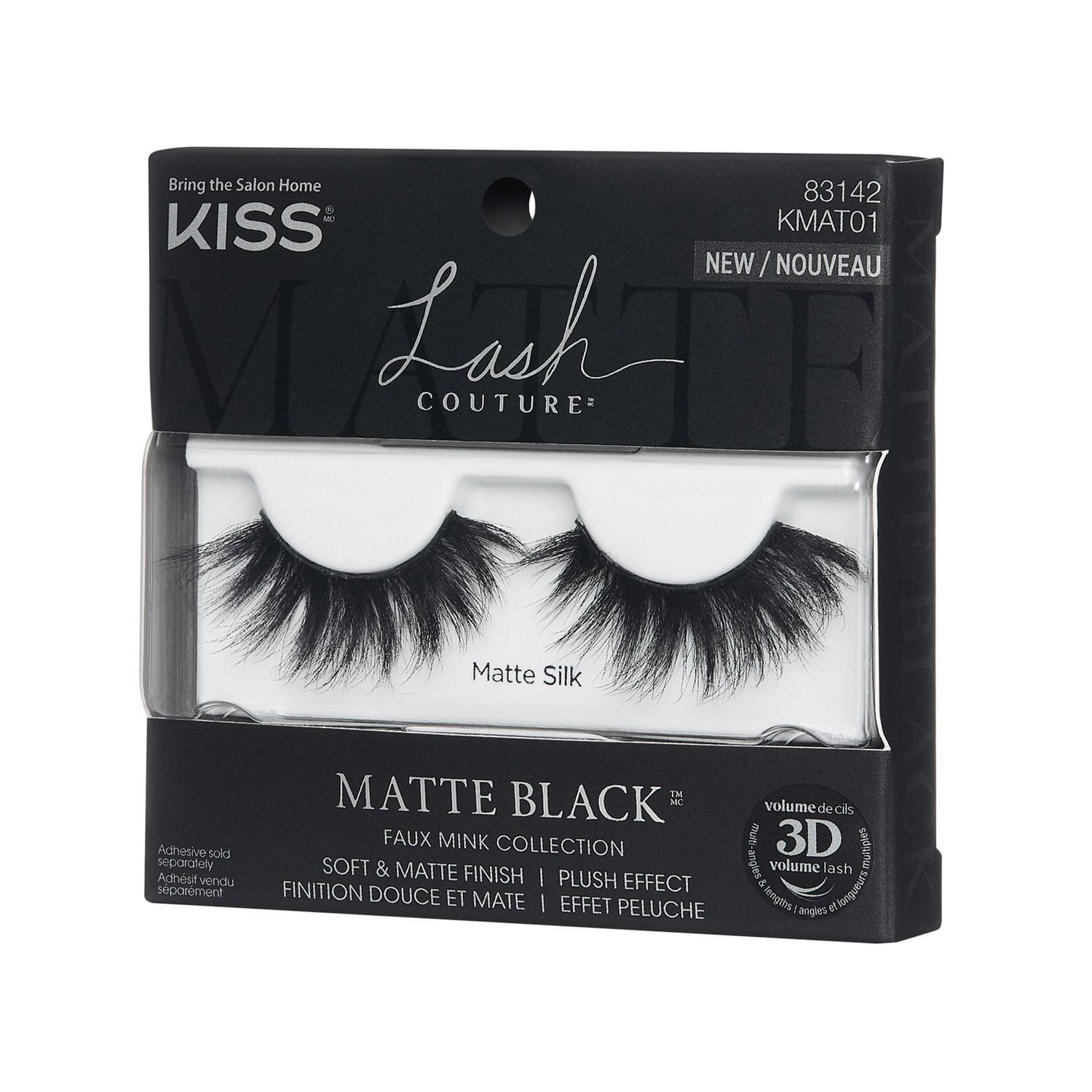 KISS Lash Couture Faux Mink Collection - Matte Silk - 1 pair, Premium faux  mink lashes.