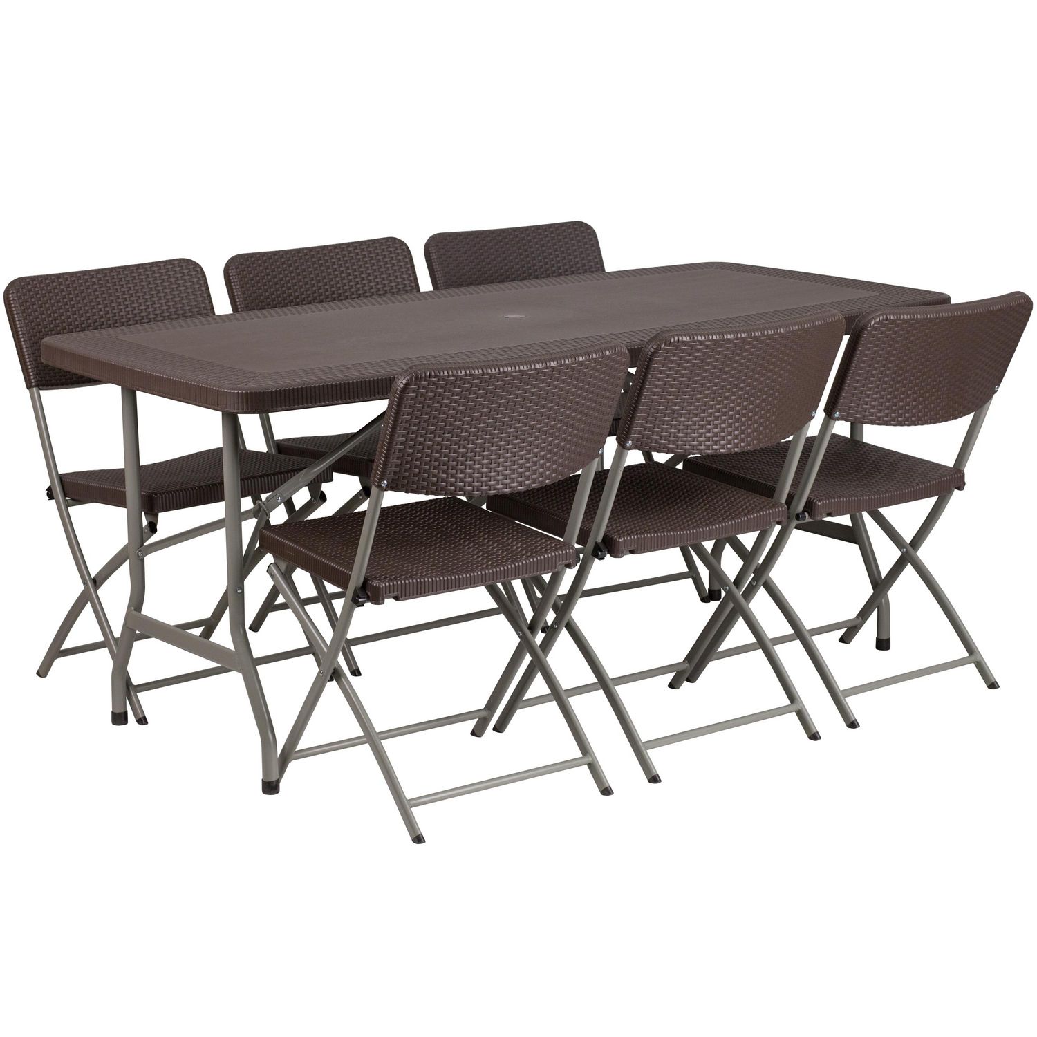 plastic folding table and chairs