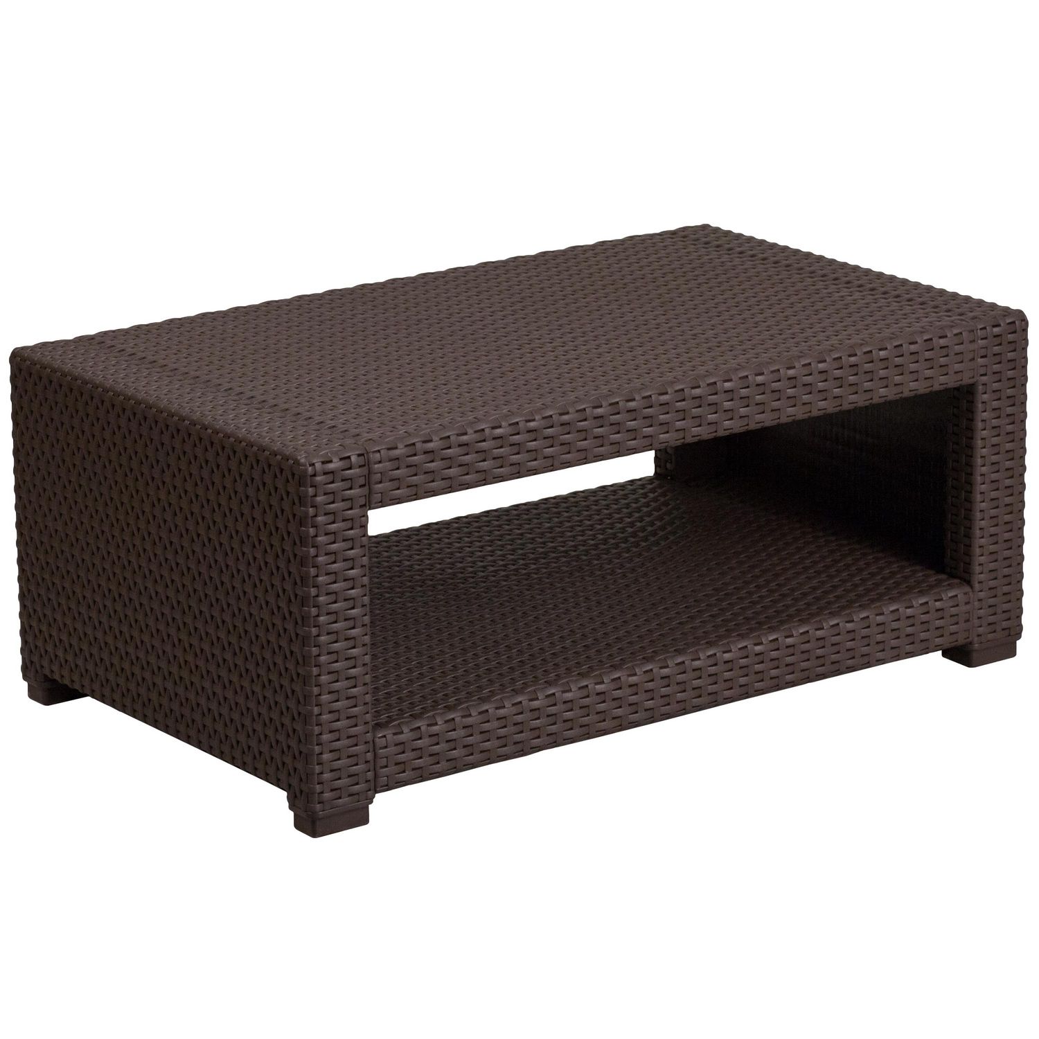 Chocolate Brown Faux Rattan Coffee Table Walmart Canada