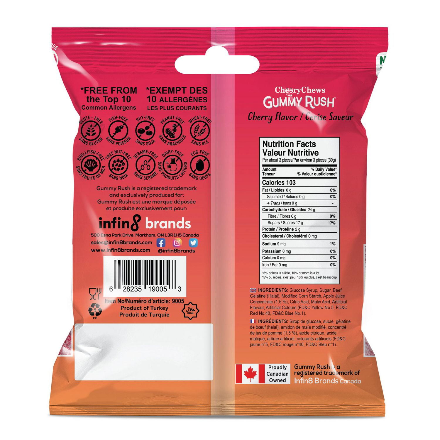 Gummy Rush - Fizzy Cherries 70g/2.46oz, Quantity - 70g/2.46oz