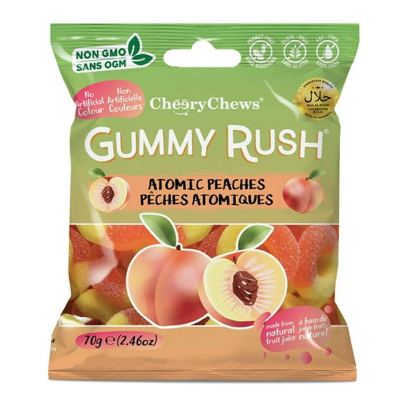 Gummy Rush - Atomic Peaches 70g/2.46oz, Quantity - 70g/2.46oz