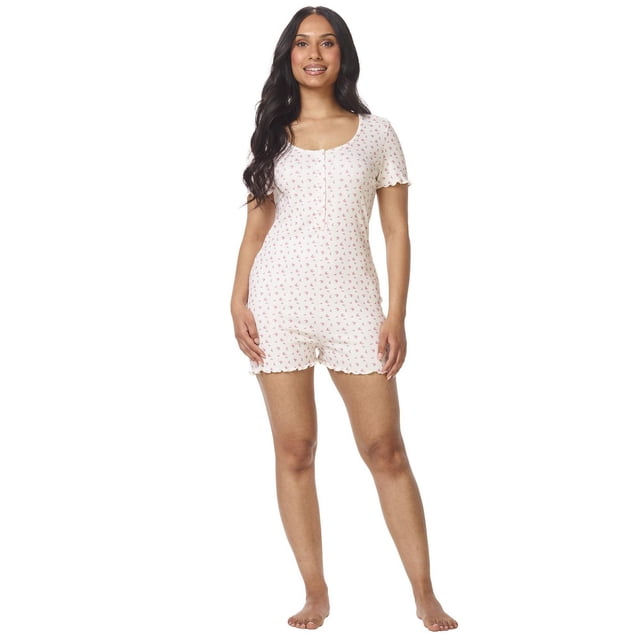 Secret Sleep Pointelle Romper with Lattice Edge-Online Exclusive