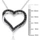 0.75 Carat T.G.W. Black Spinel Sterling Silver Interlocking Double-Heart Pendant; 18" - image 2 of 3