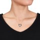 0.75 Carat T.G.W. Black Spinel Sterling Silver Interlocking Double-Heart Pendant; 18" - image 3 of 3