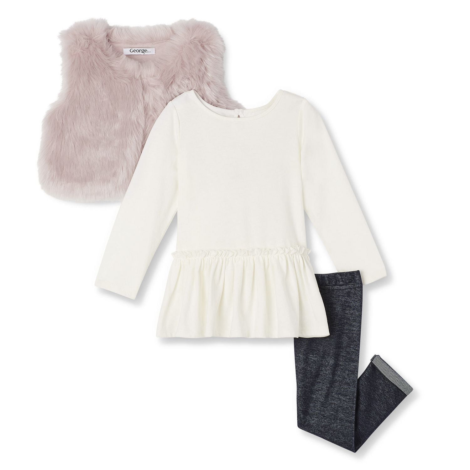 Toddler Girls' 3 Piece Plush Vest Set Walmart Canada