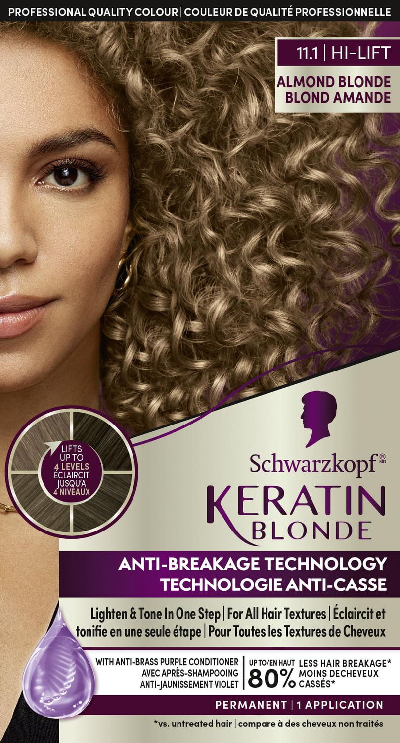 Schwarzkopf Keratin Blonde Permanent Hair Colour Cream Almond Blonde 11.1, Hi-Lift Permanent Color, 1 Application/60ml, 1 Application/60ml