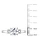 Bague de fiançailles Miabella avec 1.25 carat de saphir blanc synthétique de coupe coussin et diamant en argent sterling – image 3 sur 4