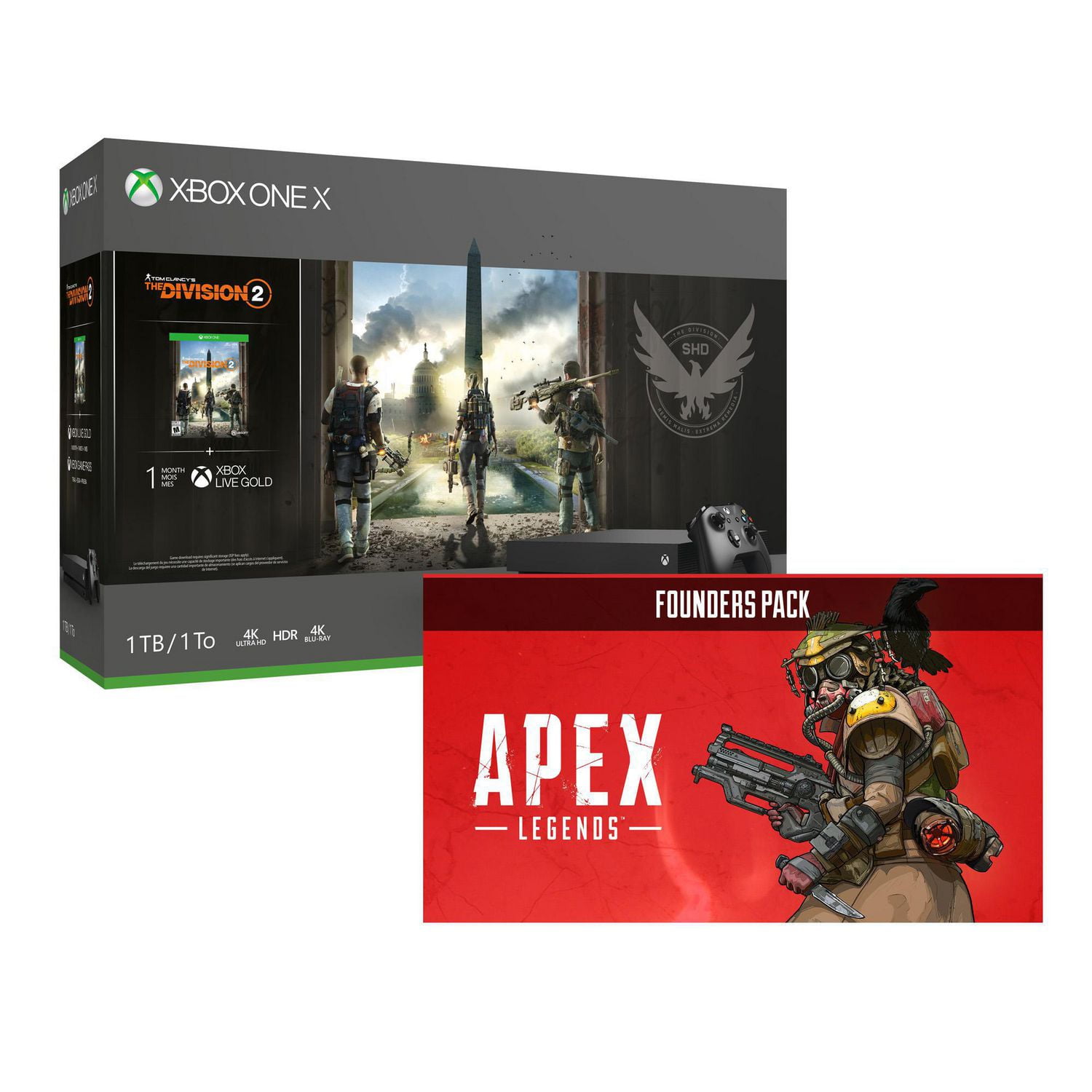 Xbox One X 1TB Division 2 Hardware with Apex Legends Founders Pack -  Digital - Walmart.ca