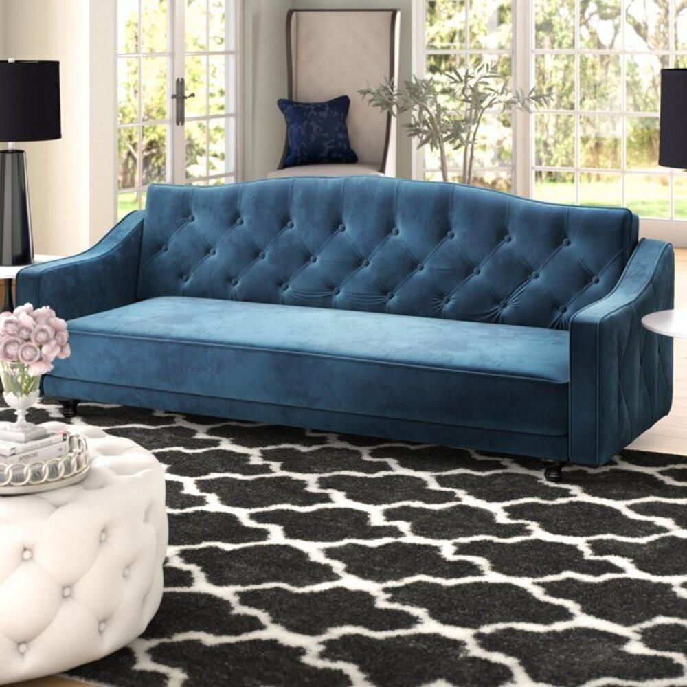 Blue convertible sofa best sale