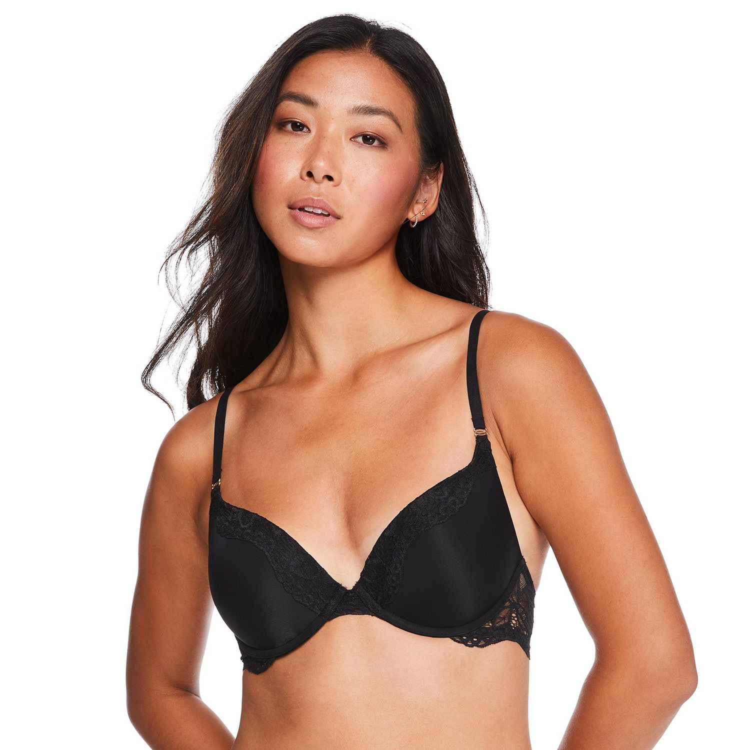 Soutien-gorge pigeonnant rembourré en dentelle George pour femmes Tailles 34A-38C