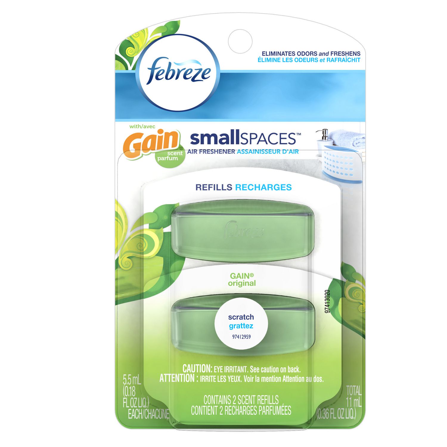 Febreze SmallSPACES With Gain Original Scent Refills Air Freshener   999999 37000813972 