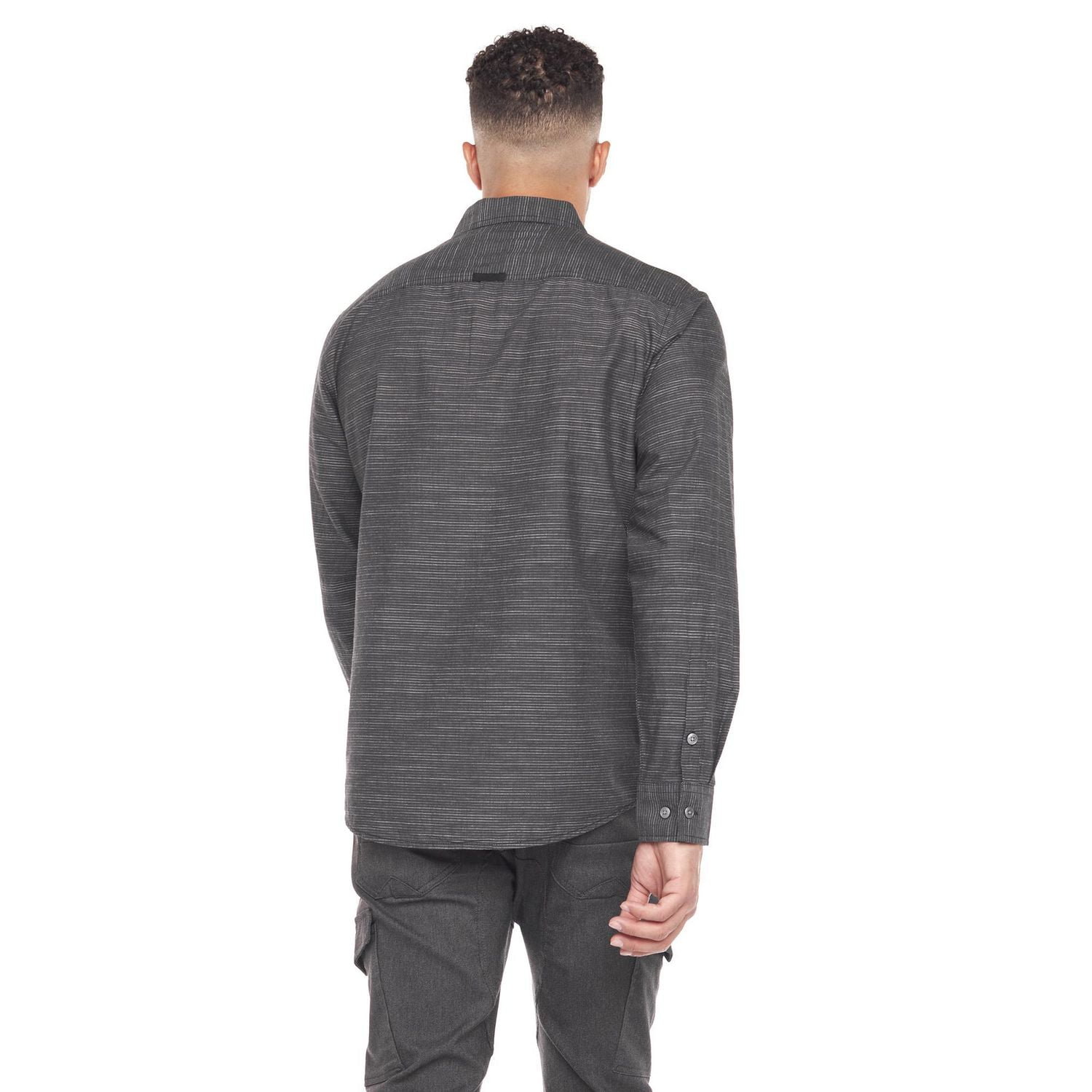 Chemise Dark Black avec poches et à manches longues pour homme
