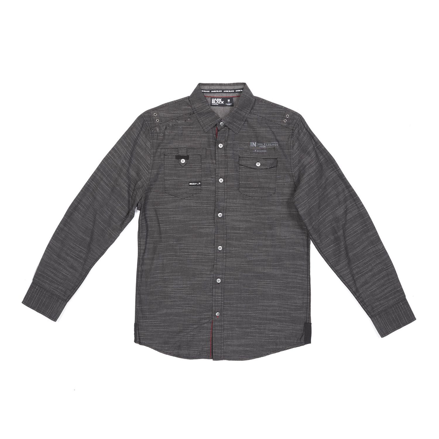 Chemise Dark Black avec poches et à manches longues pour homme