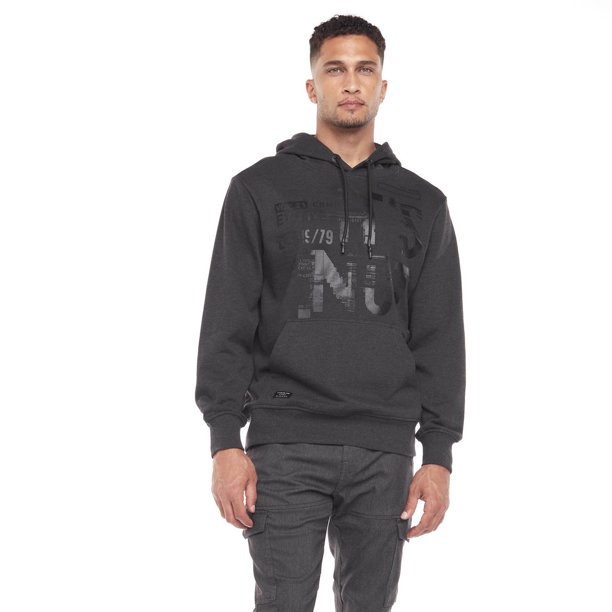 Dark Black Men's Long-Sleeve Hooded Sweatshirt - Walmart.ca