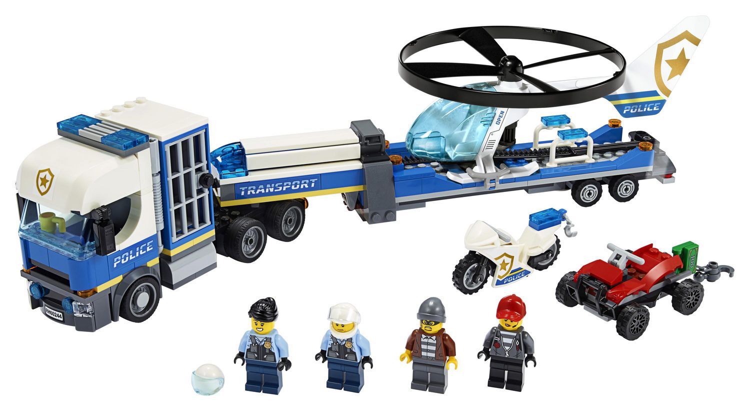 LEGO City Police Helicopter Transport 60244 Toy Building Kit (317