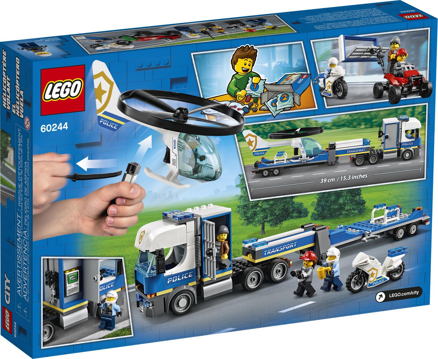 LEGO City Police Helicopter Transport 60244 Toy Building Kit (317