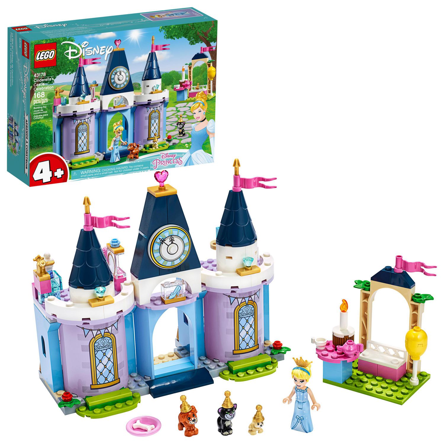 LEGO Disney Cinderella’s Castle Celebration 43178 Cinderella Toy Building  Kit (168 Pieces)
