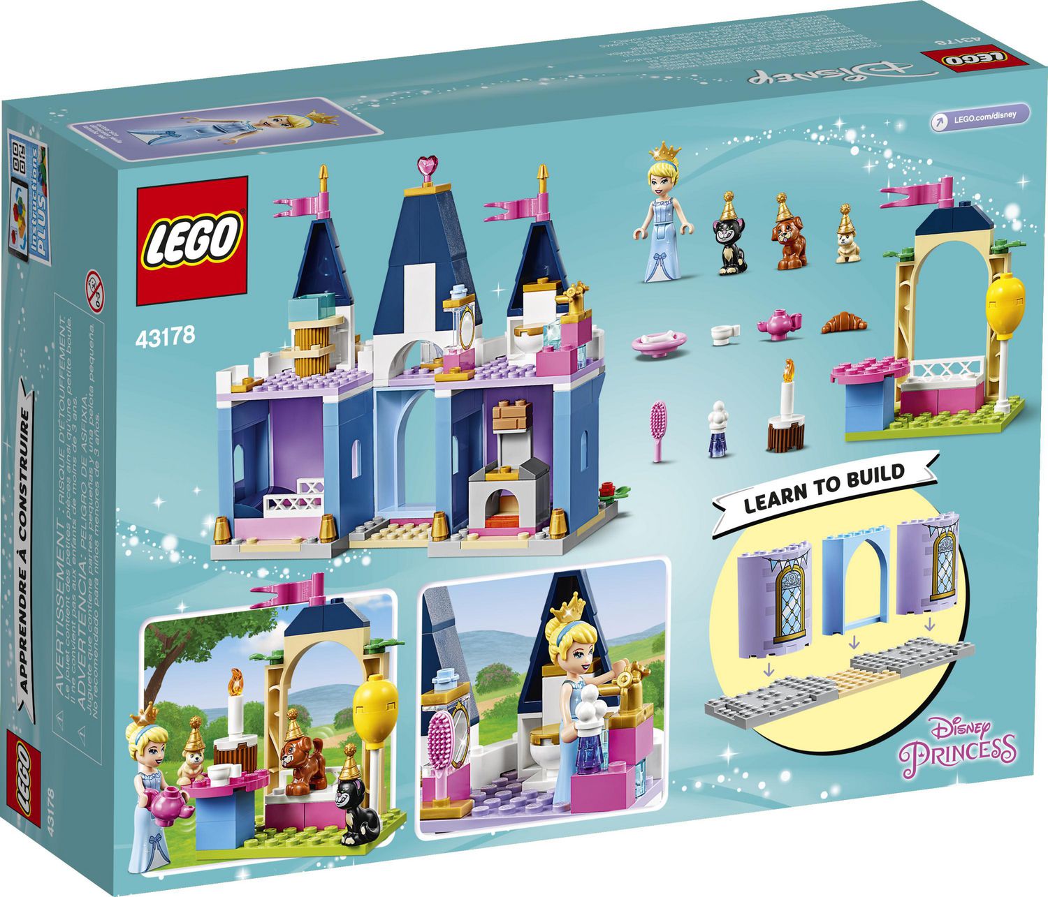 LEGO Disney Cinderella’s Castle Celebration 43178 Cinderella Toy Building  Kit (168 Pieces)