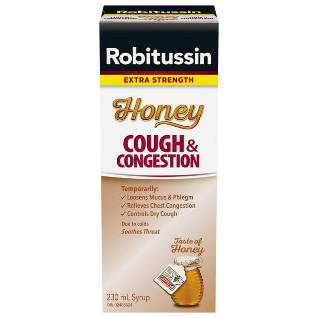 Robitussin Extra Strength Honey Cough & Congestion (230mL, Honey Flavour)
