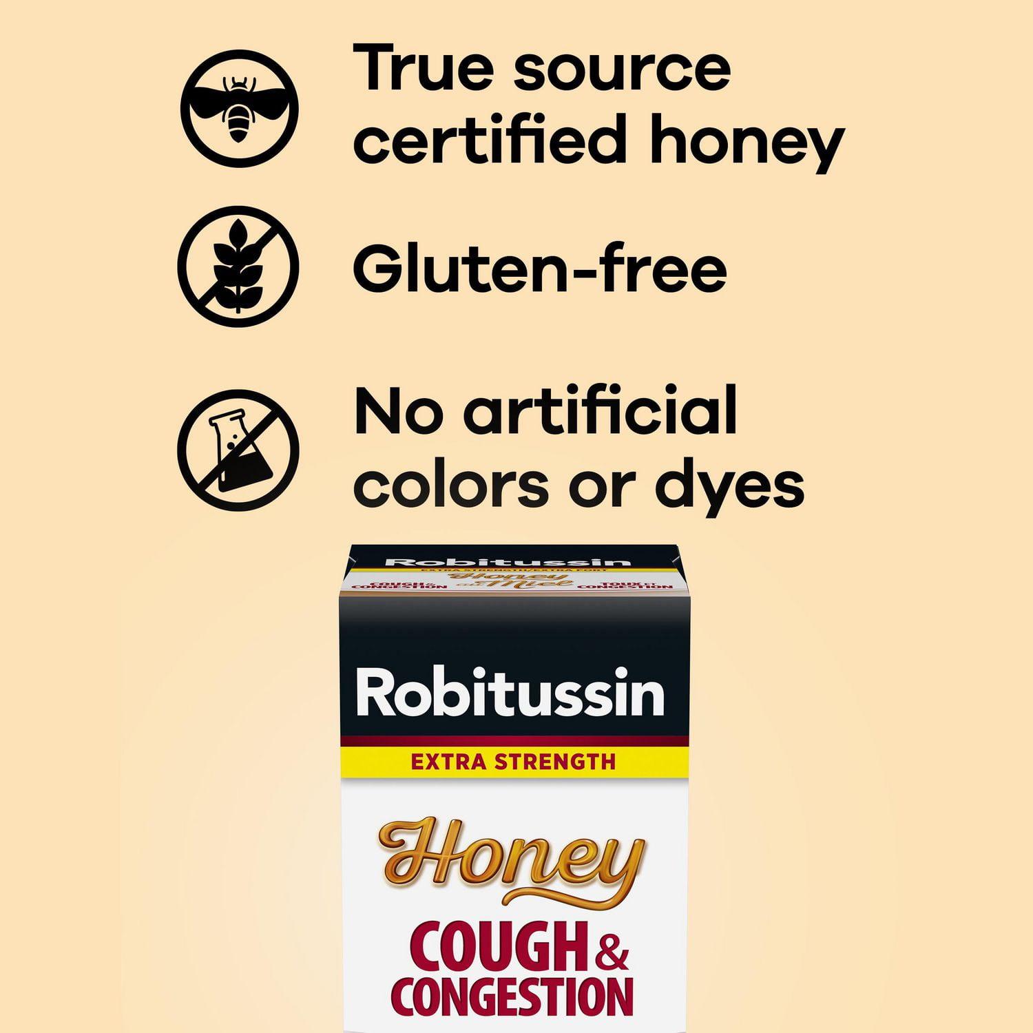 Robitussin Honey Extra Strength Cough & Congestion Syrup, 230 mL, Honey, 230mL