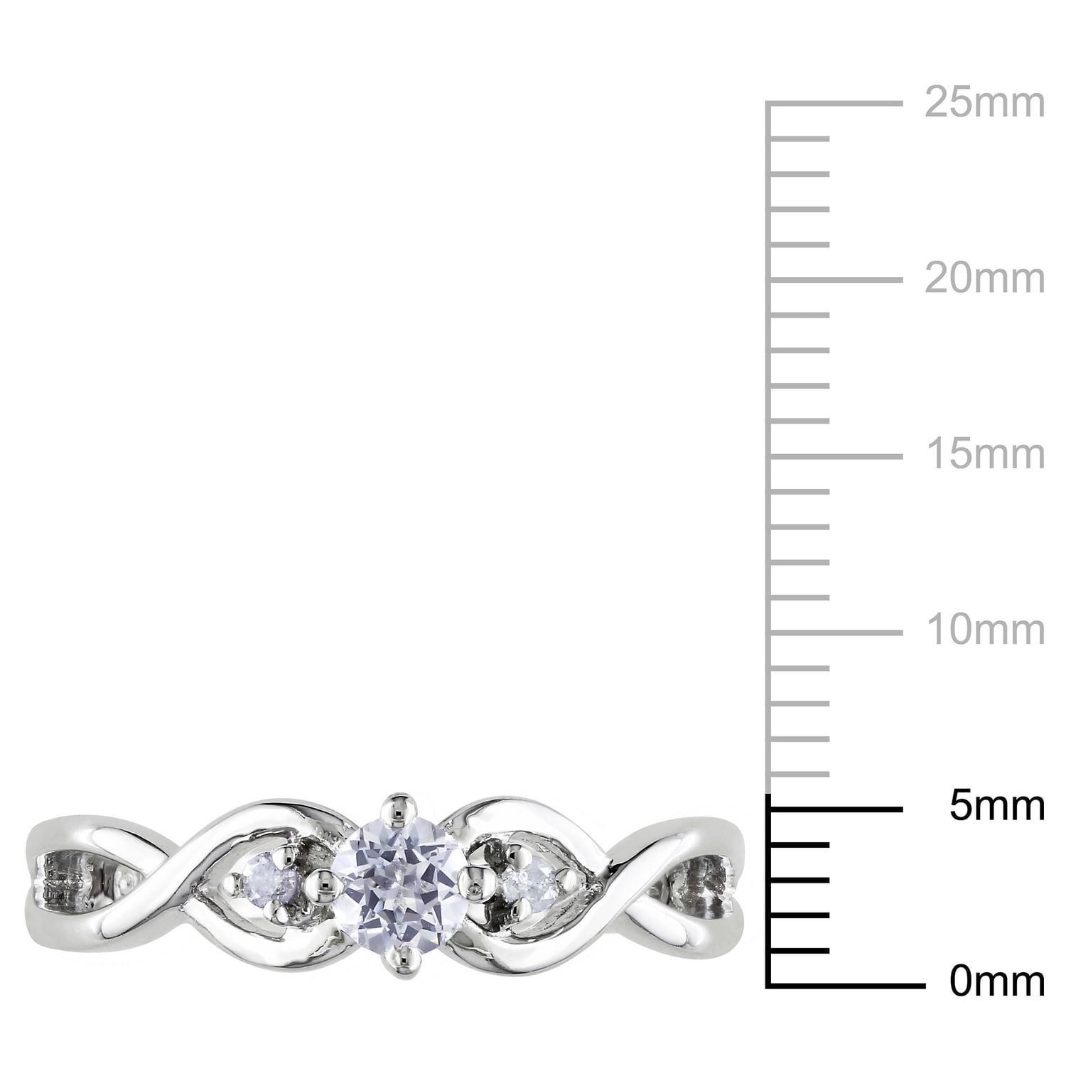Miabella 0.33 Carat T.G.W. Created White Sapphire and Diamond Accent Sterling Silver Infinity Engagement Ring