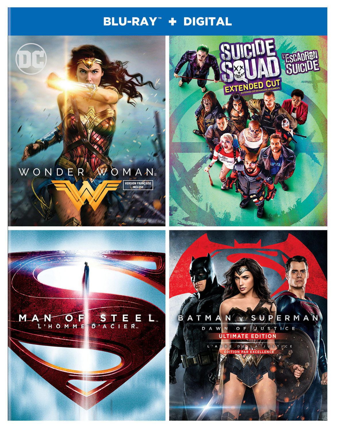 DC 4 Film Collection (Wonder Woman / Suicide Squad / Batman V