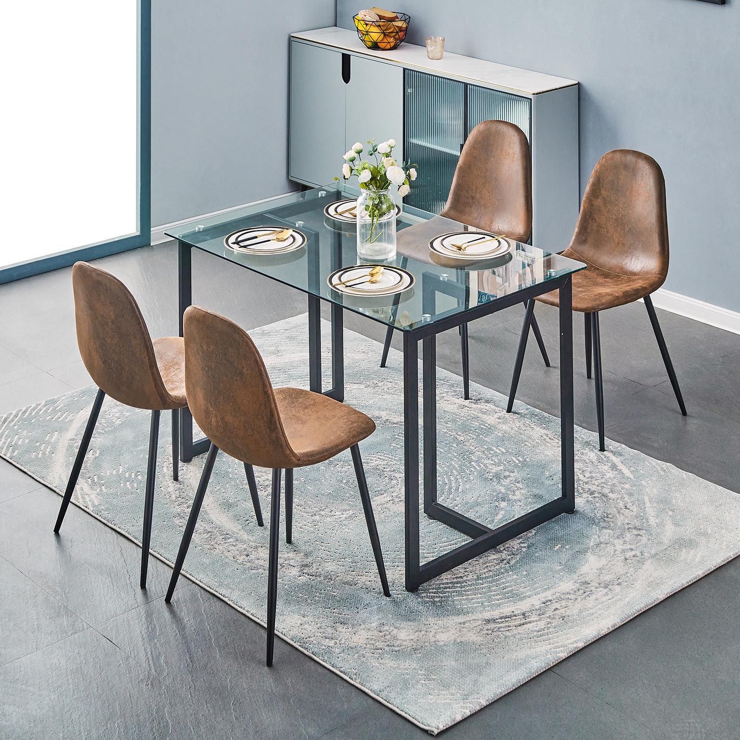 4 suede dining chairs