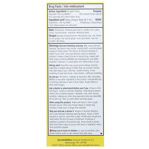 Advil pour enfants – Rhume et Grippe Multi-symptômes Suspension de 100 mL 100mL