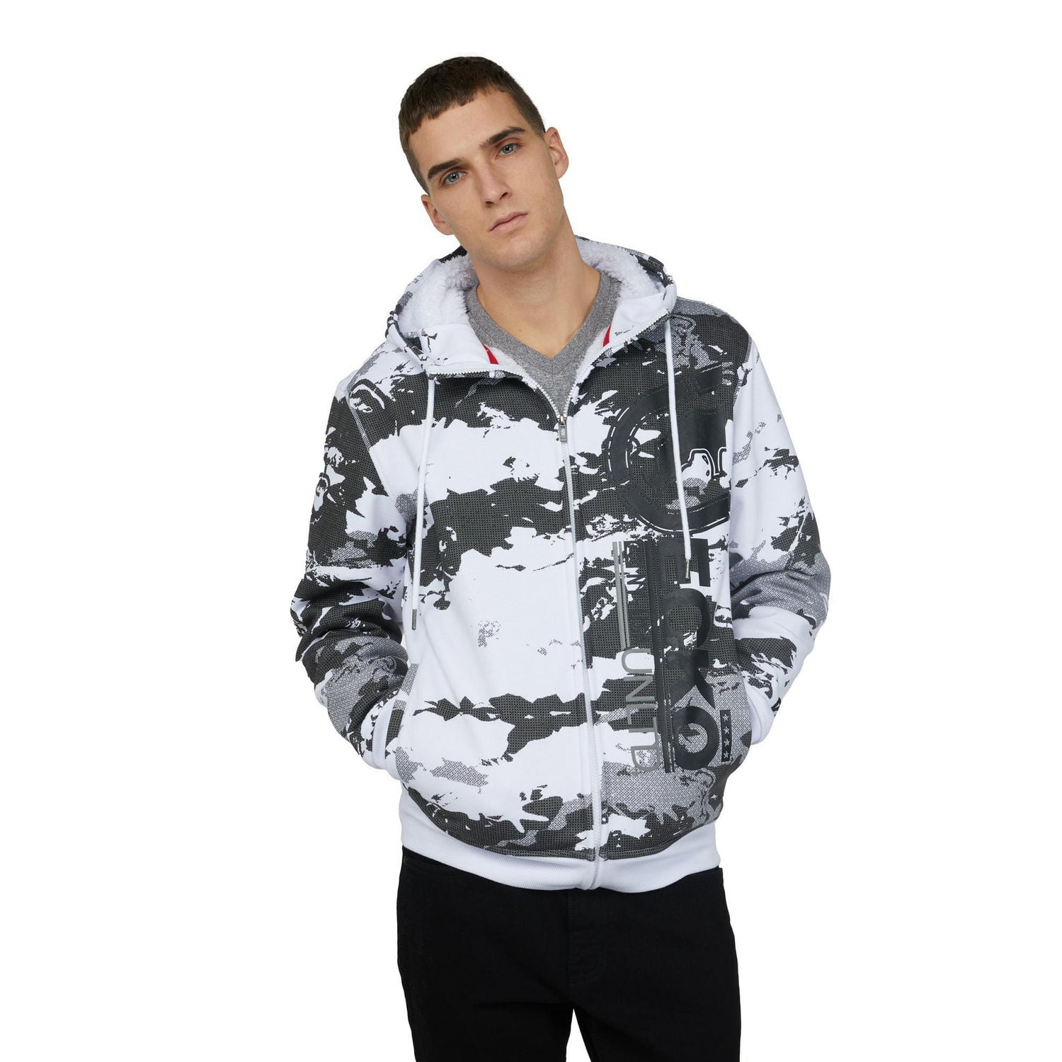 Ecko Unltd. Sweat à capuche zippé en sherpa pour homme