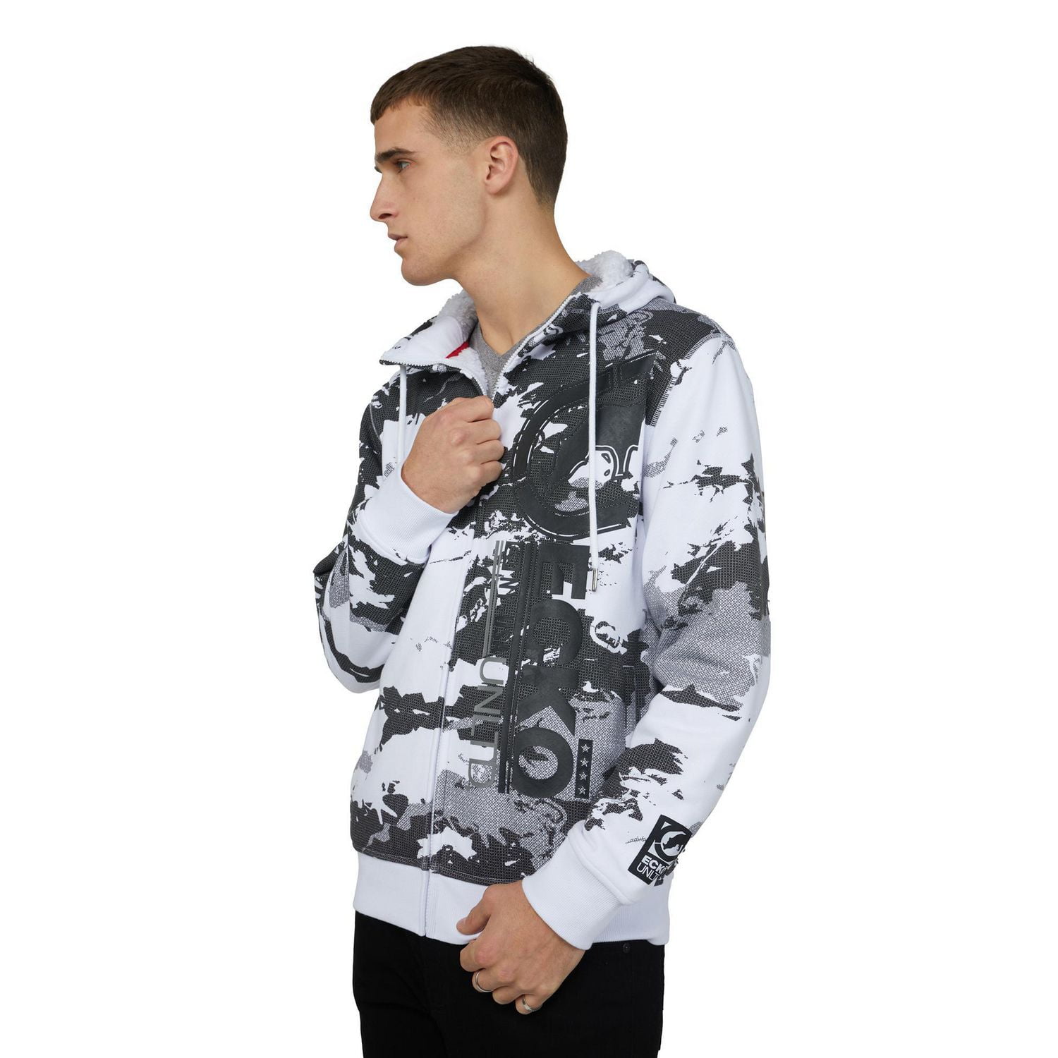 Ecko Unltd. Sweat à capuche zippé en sherpa pour homme