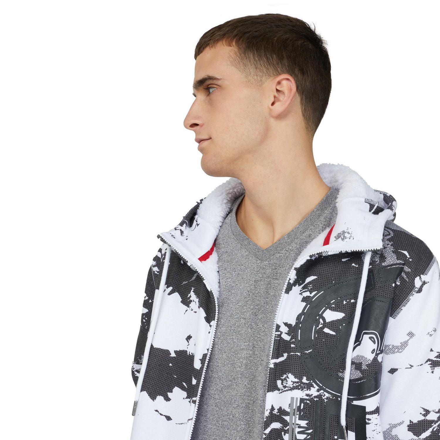 Ecko Unltd. Sweat à capuche zippé en sherpa pour homme